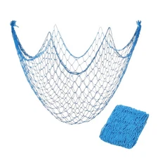 Decorative Fishing Net Decor 2 Pack Navy Blue 80x40 Inch Wall Hanging Prop