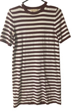 Michael Kors Stripped White and Maroon Dress in Excellant Condition