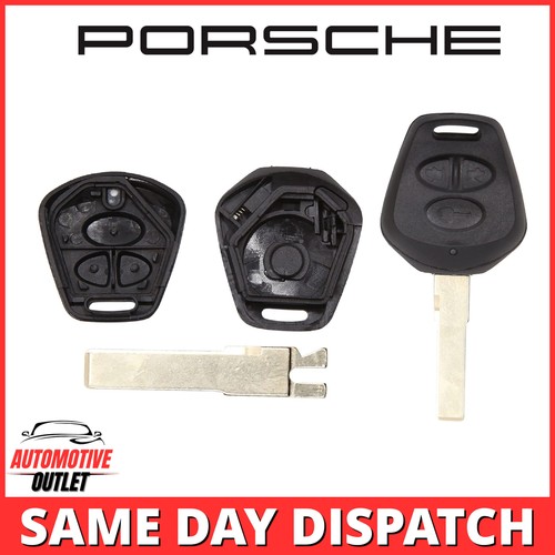 3 BUTTON KEY CASE FOR PORSCHE 911 996 BOXSTER 986 2001-2005 REMOTE FOB HU66 KIT
