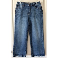 Judy Blue Wide Crop Jeans Women  s Size 11/30 Medium Wash Stretch Denim