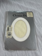 VINTAGE Christian Dior Alabaster Pantyhose Size 4   sandal foot Very Sheer