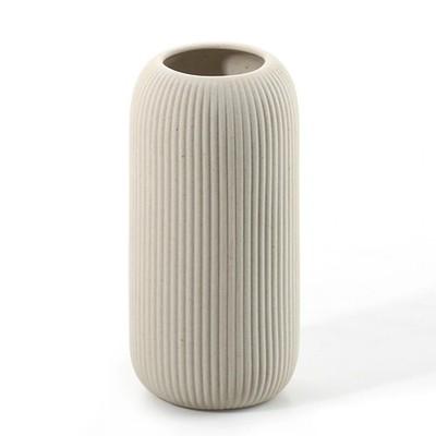 Anquephd 20 cm beige Keramikvasen für Pampasgras, minimalistischer Stil L, 
