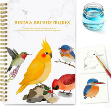 Watercolor Workbook for Adult Beginners, Pre-Sketched Bird Watercolor Co