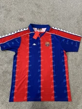 FC Barcelona Retro Kappa Shirt Stoichkov #8 Mid-90s Remake XXL New with Tags 2XL