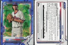 2021 Bowman Chrome Draft Sapphire #BDC72 Mick Abel Philadelphia Phillies
