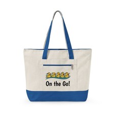 Ducks in Row On the Go Zippered Canvas Tote  Duck Pattern