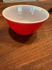 Vintage Pyrex Red 402 Primary Mixing Bowl 1.5 qt
