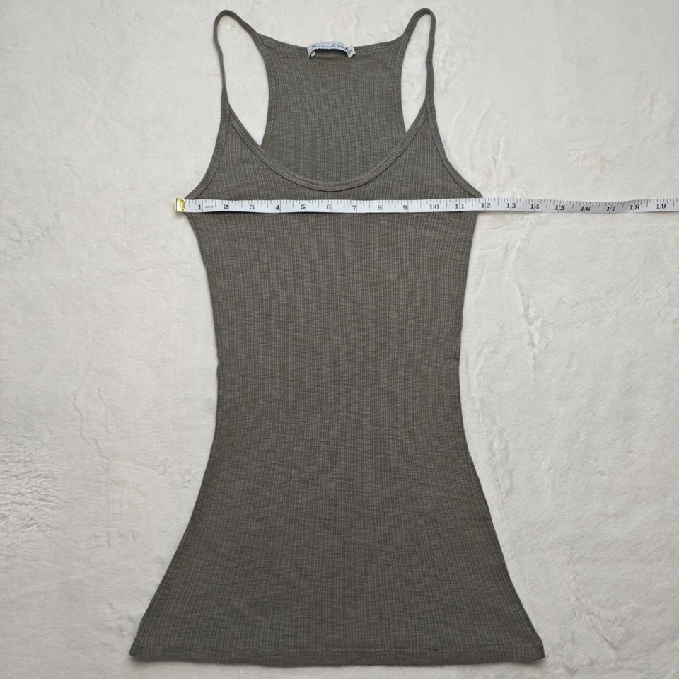 Camiseta sin mangas Michael Stars talla única básica con correa de espagueti camisa camisola verde Y2K Foto 2 de 4