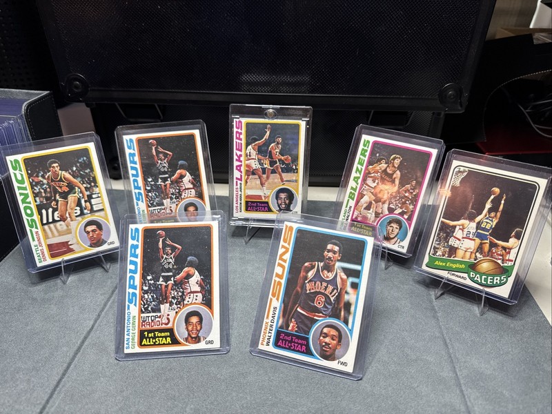 1978 Topps Basketball Lot (7) Kareem Abdul Jabbar, Bill Walton, George Gervin