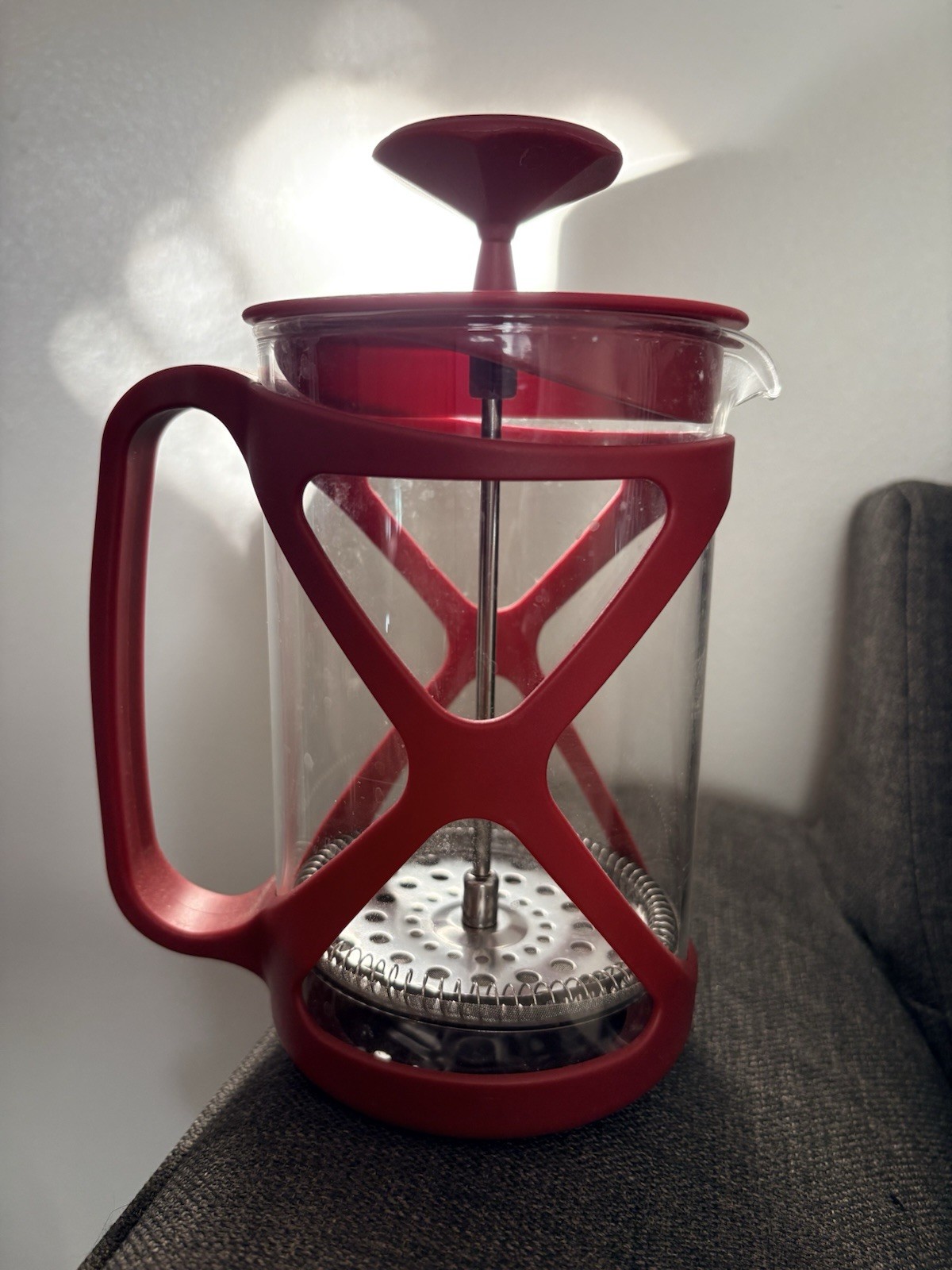 Primula Tempo Coffee Press 6 Cup Red French and American Style Coffee Glass