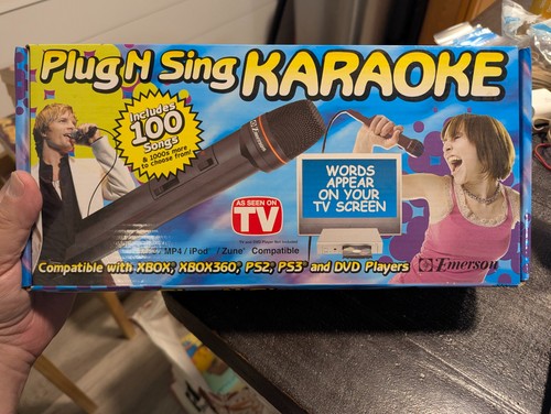 PLUG N SING KARAOKE OPENED BOX 100% COMPLETE Comp. XBOX's, PS's, DVD and IPODS