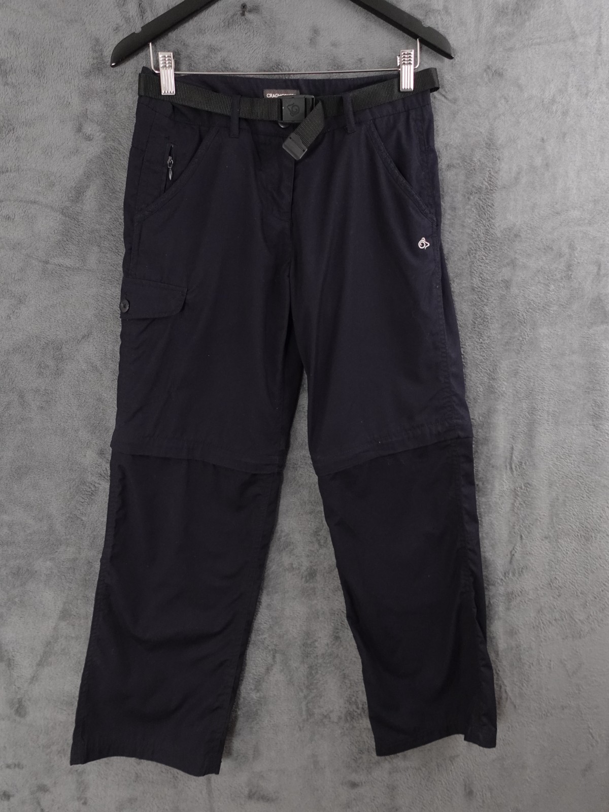 Craghoppers Trousers Women 10 Navy Blue Cargo Convertible Shorts Outdoor Walking