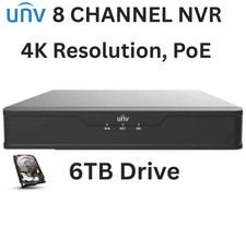 Uniview NVR301-08X-P8/6TB 8 Channel NVR 80Mbps Max Throughput - 6TB 8x Port PoE