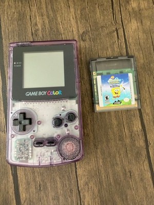 Nintendo Game Boy Color - Atomic Purple - Tested and working + SpongeBob game