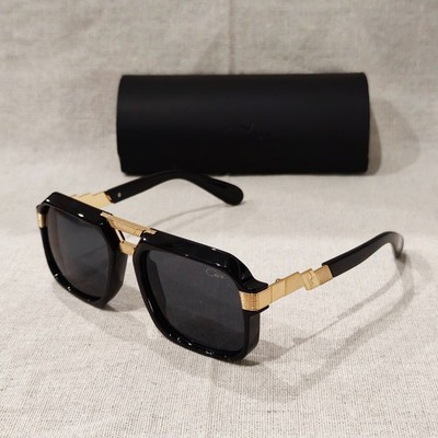Cazal LEGENDS Sunglasses Black&Gold Frame Black Lens Unisex Eyewear Free Case