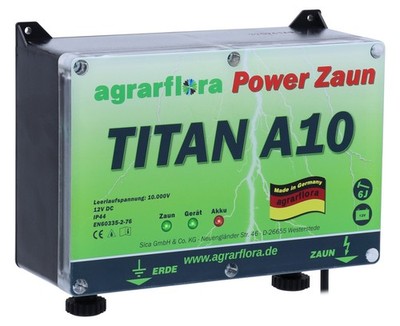 Agrarflora Weidezaungerät TITAN A10 - 6 Joule - 10.000 V - 12V Elektrozaungerät