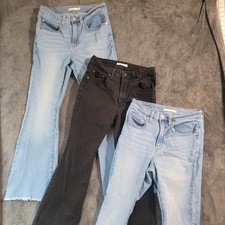 Levi's 726 Flare Mujer Talla 30 Azul Jeans Negro Denim Lote X3 Pantalones Levis Dobladillo Crudo