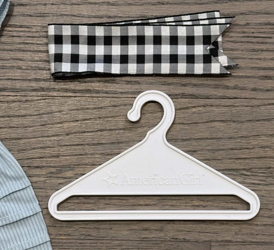 American Girl Doll Addy’s Retired Flower Picking Blue Dress & Ribbon Outfit - Image 3 of 4