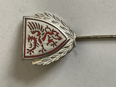 925 Silber Anstecknadel Wappen Roter Löwe Mit Flügel Sammlerstück