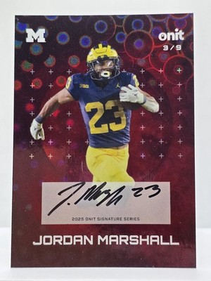 2025 Onit Gravity Jordan Marshall Red On Card Auto 3/9 Michigan Wolverines