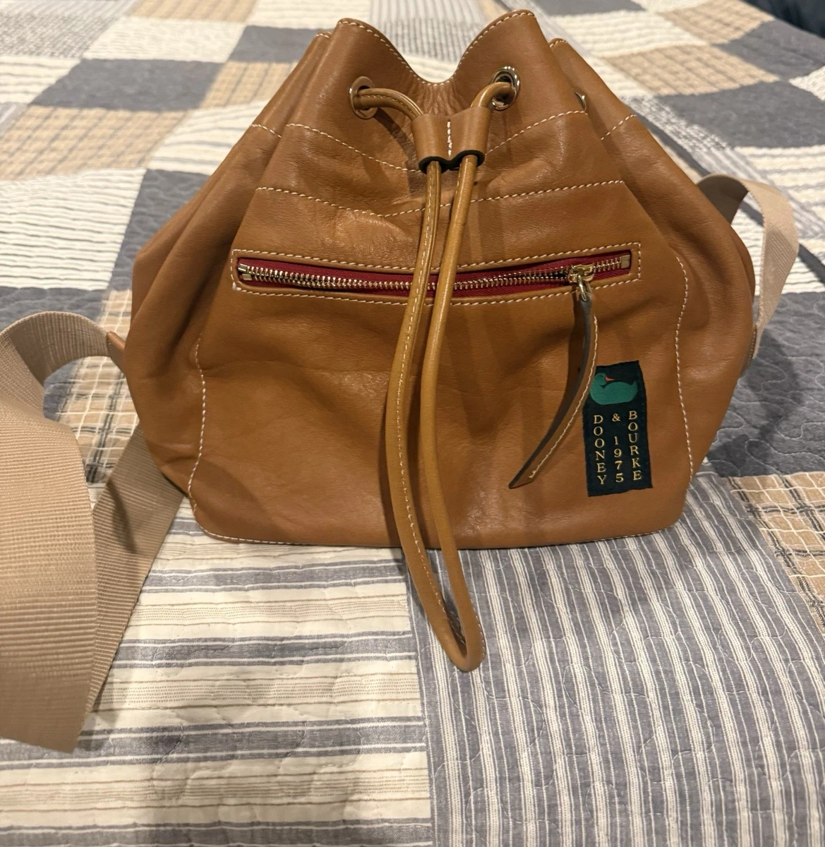 Dooney & Bourke Tan Olive Nylon and Brown Leather top  Old Money Style Backpack Backpacks for Women | Luxury Backpacks | Dooney & Bourke main image 4
