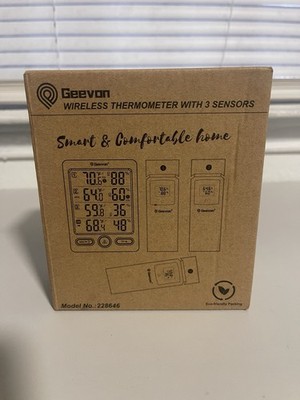 New Geevon T228646 Wireless Thermometer With 3 Sensors