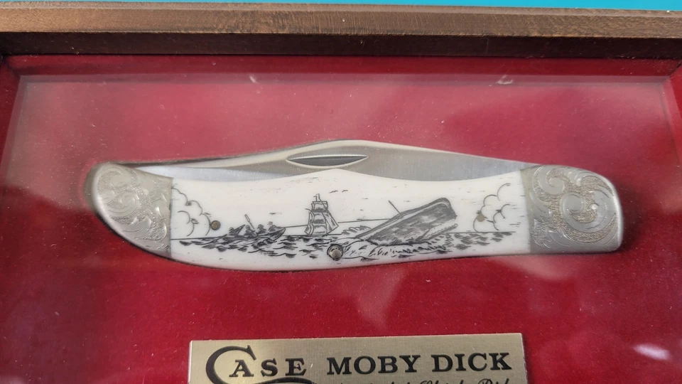 Navaja de bolsillo plegable Case XX Moby Dick Scrimshaw W165 SAB SSP c. 1979 TR593 Foto 2 de 4