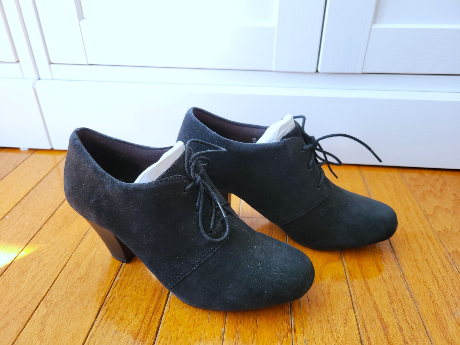 NEW Clarks Bendables Lace Up Ankle Boots - 8M, Black, Suede-38589
