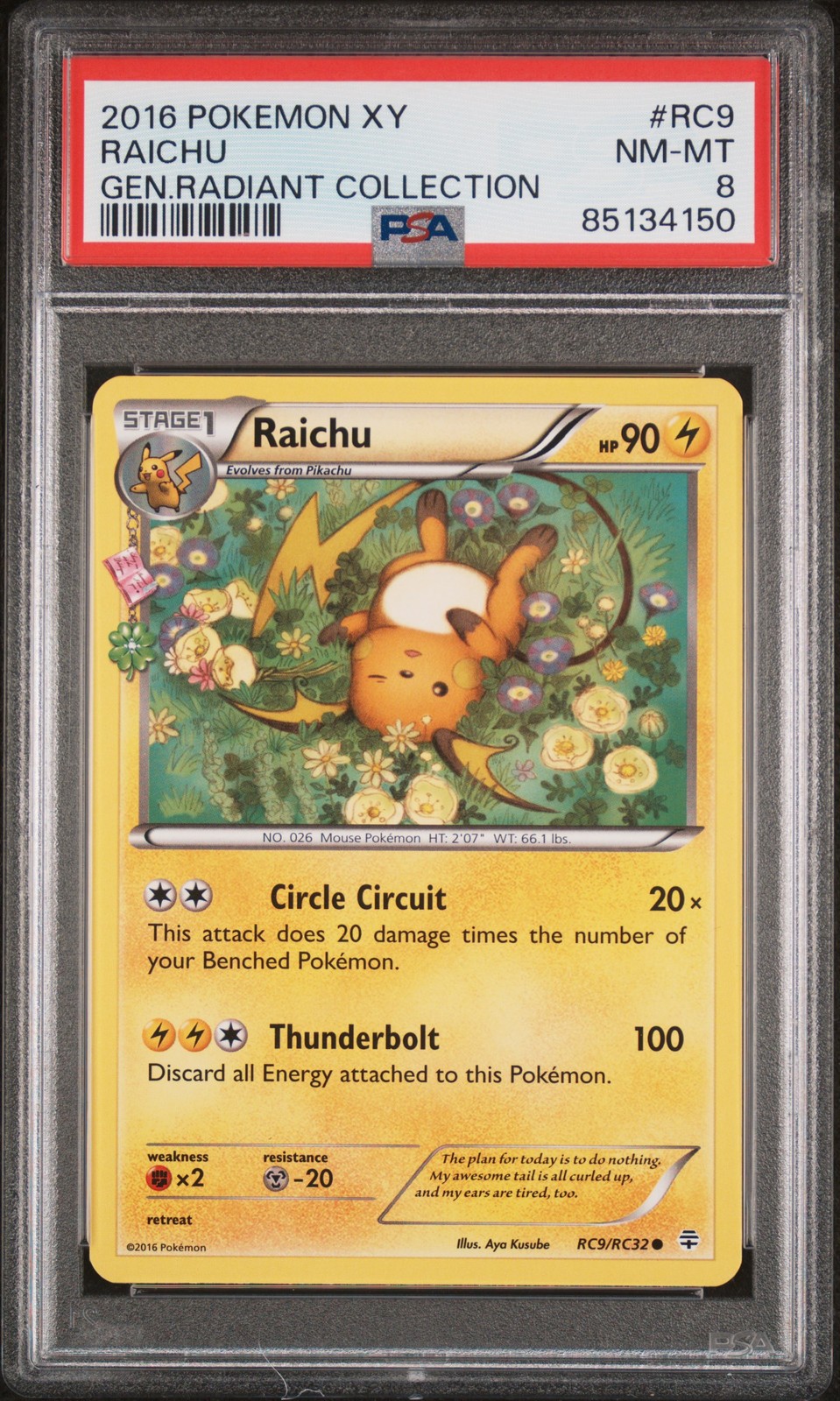 2016 Pokemon XY Generations #RC9 Raichu PSA 8 Radiant Collection