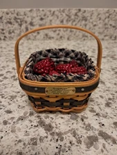 Longaberger JW Collector's Club Mini Berry Basket, Liner, Protector, & Berries