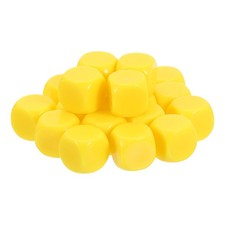20Pcs Rounded Blank Six Sided Dice 16mm/0.6 Inch Acrylic Dice Yellow