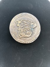 Vintage 70s Steer Cattle Brass Belt Buckle Western Cowboy Hippy Rockabilly