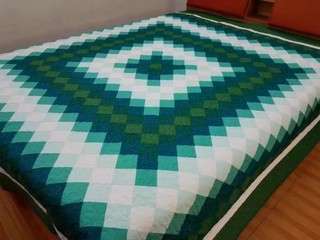 Holiday Sale Queen Size Machine Pieced And quilted Patchwork Quilt #87