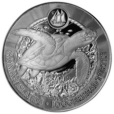 2025 LOGGERHEAD TURTLE 1 oz 9999 Fine Silver Coin Cayman Islands BU Scottsdale 89.89 per troy oz