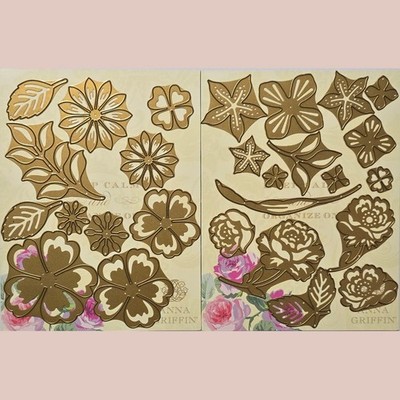 Anna Griffin 3D CUT & EMBOSS FLOWER DIES AG636 w/Idea Sheet Magnetic Board 27pcs