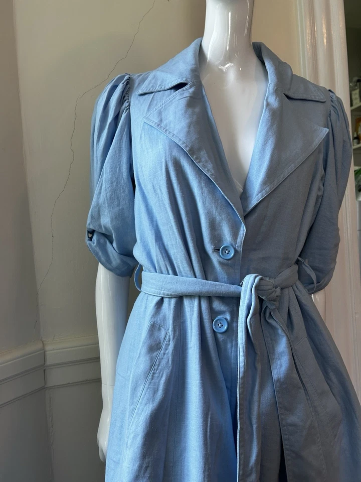 Precioso vestido midi I.N.C en azul claro talla M cuello grande Foto 2 de 4