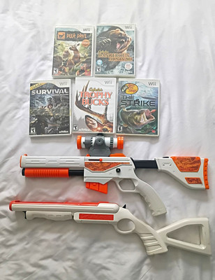 Wii Cabela's Hunting Fishing Bundle Guns Accessories And Dangerous Hunts