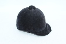 Vintage Black Velvet Hunt Cap Horse Riding Helmet Satin Lined DISPLAY ONLY 