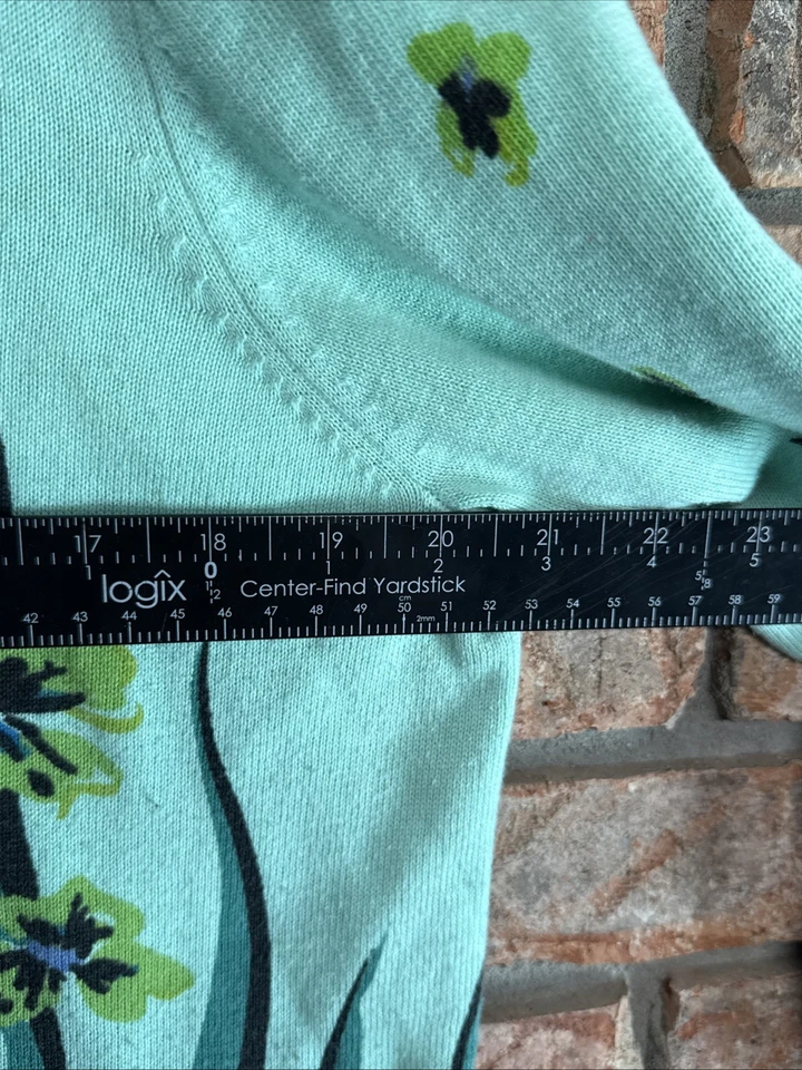 Cárdigan Suéter Vintage Para Mujer Talla Med BOB MACKIE Usable Arte Estampado Floral Foto 4 de 4