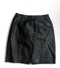 Ralph Lauren Leather Skirt Size 10 Women  s Black Genuine Leather