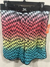 Boys Wonder Nation Multicolor Checkered Swim Trunks Size XXL 18 New