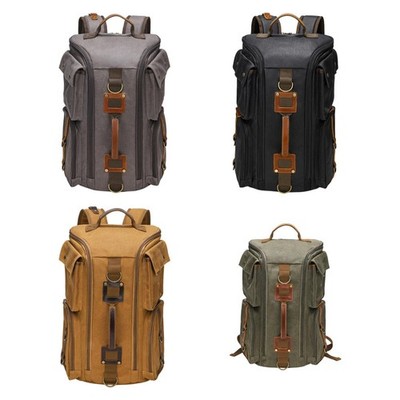 Canvas -Rucksack für Männer wasserdichte Hochleistungs -Computertasche zum
