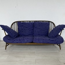 Vintage blue Ercol geometric sofa