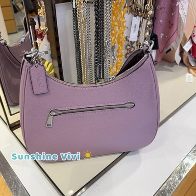 美品✨COACH ワンショルダー エルゴ ホーボー パープル リボン Y2K NWT Coach Teri Hobo Bag Leather CV935 Refined pebble leather