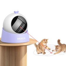 ROJECO Auto Laser Cat Toy - Track, Magnetic 360  Base, Quiet, Rechargeable