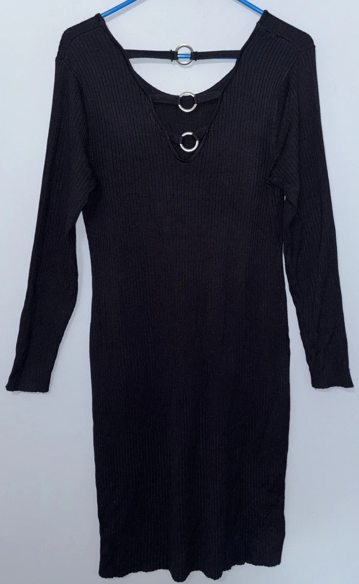 black long sleeve cleavage dress Black Semi Sheer Long Sleeve Reversible Beach Dress | Dresses