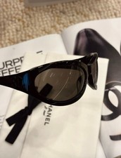 CHANEL SUNGLASSES BLACK SHIELD FRAME 100 AUTHENTIC 2025 CLASSIC MODEL 71763