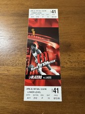 1997 KOBE BRYANT ROOKIE YEAR FULL TICKET 4/20 LAKERS BLAZERS FINAL REG SEASON GM