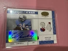 2003 LEAF CERTIFIED FOTG EARL CAMPBELL 3 COLOR AUTO GJ CARD SERIAL #07/34