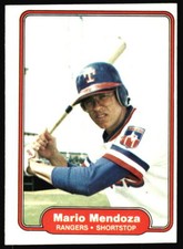 1982 Fleer Mario Mendoza #325 Texas Rangers